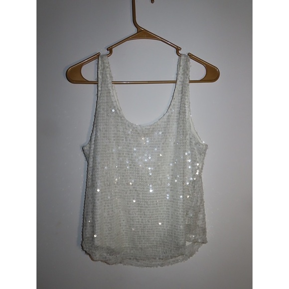 Bundle 2for1 Black/White shimmer sequin tank tops - Picture 6 of 6